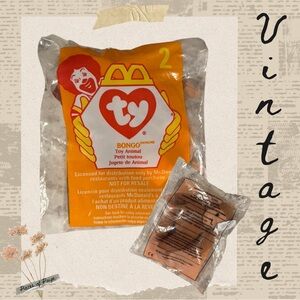 Vintage 1998 Ty Teenie Beanie Baby Bongo – McDonald’s Exclusive (New in Package)